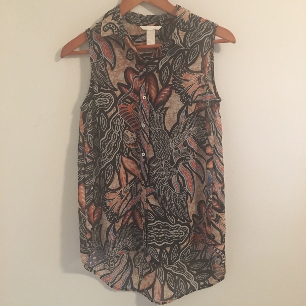 H&M Sleeveless Patterned Top